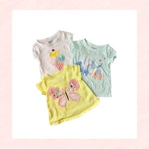 Baby Girl T-Shirt Bundle 3-6M | Ice Cream, Elephant, Butterfly Tops